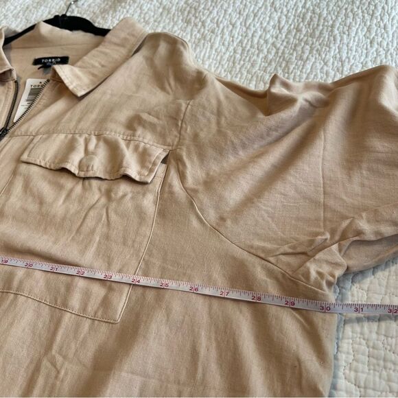 ✨ Torrid Cream Dual Fold Zip Front Cropped Jacket 4X NWT - Picture 12 of 14